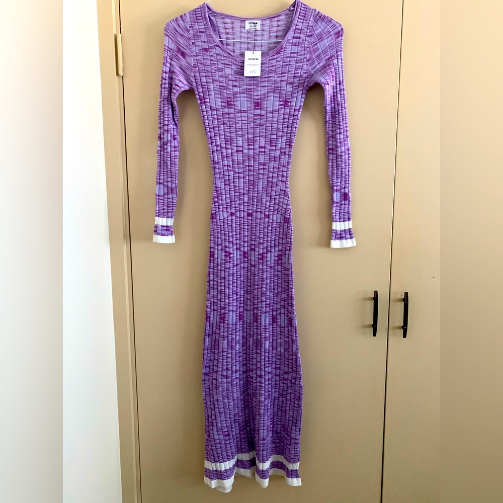 ๐ท2 for $20๐ท Brand New Cotton On Lilac Knit Maxi Dress Size XXS - Picture 2 of 6